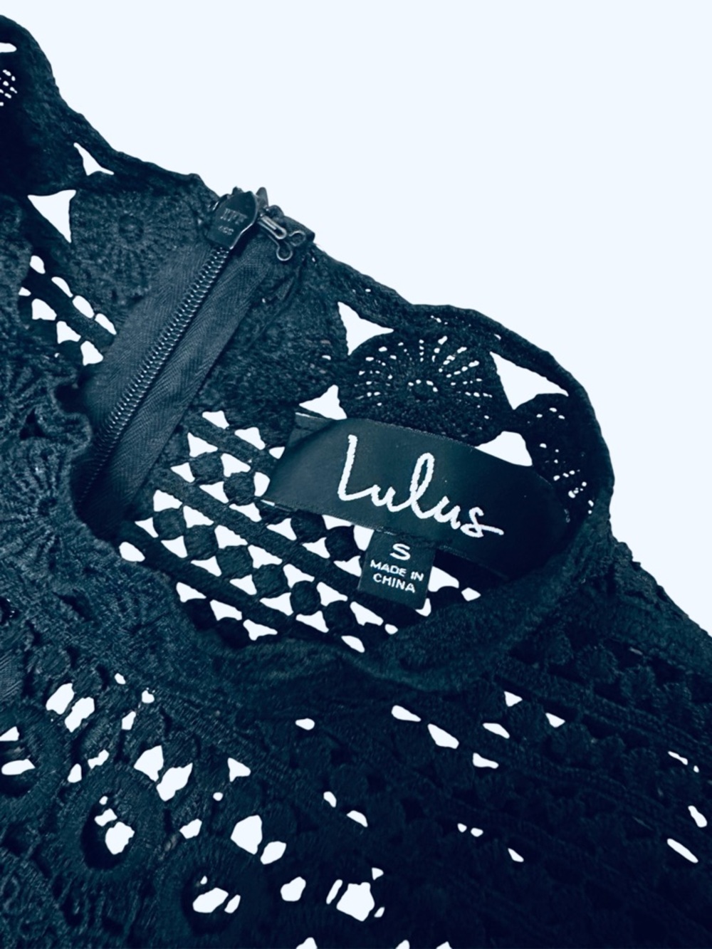 Lulus Full-Hearted Black Crochet Lace Long Sleeve Sheath Dress Bodycon S - Picture 8 of 13
